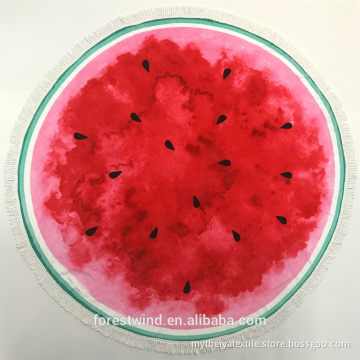 China Supplier Custom Printed Microfiber Round Beach Towel